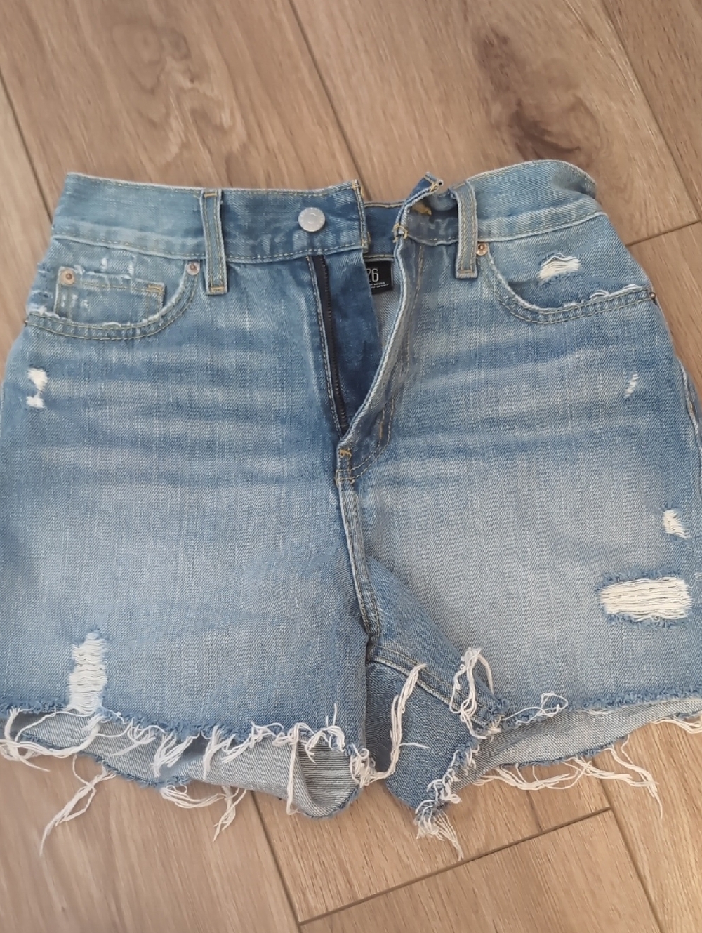 Bdg Aline High-Waist Distressed Denim Shorts - Light Blue